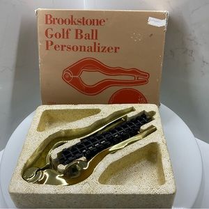 Brookstone Gold Plated Golf Ball Personalizer Up to Three Letters